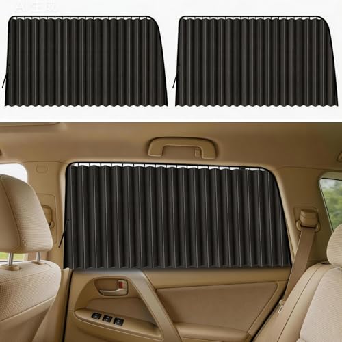 ZATOOTO Car Side Window Sun Shades - Privacy Magnetic Black 2 Pcs Covers Blinds Curtains - Auto...