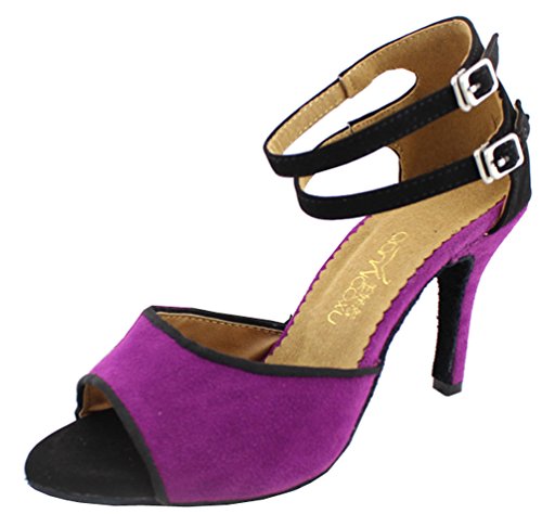Chaussures danse latine femme talon personnalisé et double boucle 6121