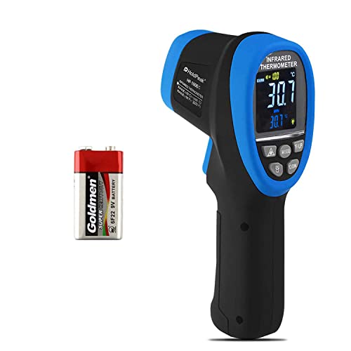 HOLDPEAK IR Thermometer with Color LCD Display -58℉~3272℉ D:S=50:1 Non-Contact Thermometer Gun, Nine Laser Pointer Adjustable Emissivity for Cooking, Grill, Industrial