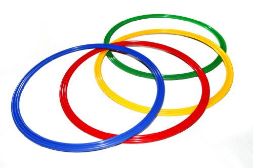 Boje Sport Lot de 4 cerceaux de Gymnastique Plats/cerceaux de Coordination Plats, Ø ca. 40 cm, 4 Couleurs - 4X R40ybrg Cover