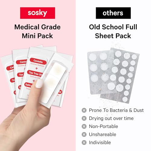Image of Sosky Pimple Patches for Face, FSA HSA Eligible Invisible Hydrocolloid Acne Patches, Zit Sticker for Face and Skin, Pimple Sticker for Covering Zits, Blemishes with Salicylic Acid 144 Count