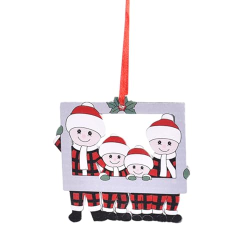 Generic Cornice Foto Natale Ornamento Sospeso Portafoto Legno Decorazione Albero Natalizio E Riutilizzabile Idoneo a Regalo Stan, Quattro persone
