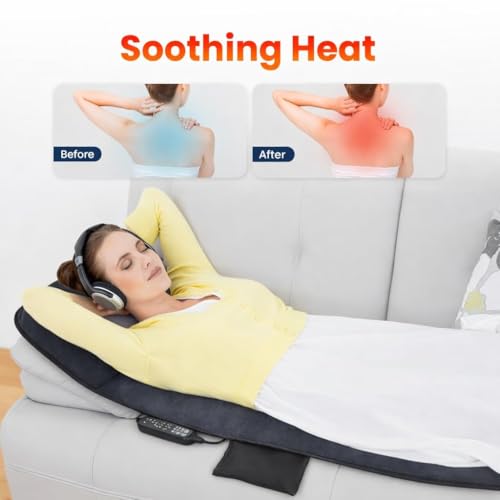 Image of COMFIER Full Body Massage Mat Pad for Bed, Massage Chair Pad with 10 Vibration Motors & 5 Massage Modes, Vibrating Heating Massage Mattress Pad for Back,Massager with Auto Shut Off, Velvet (Grey)