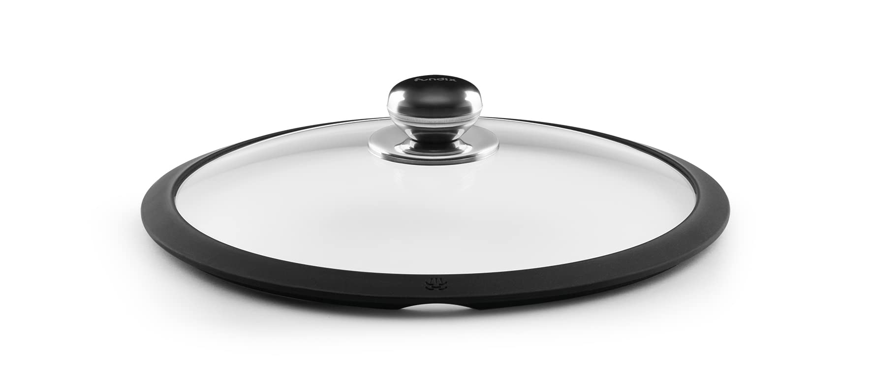 CASTEY - Tapa Universal de Cristal Templado, 36 cm, para Ollas, Sartenes y Cacerolas, Aro de Silicona, Pomo de Acero Inoxidable, Resistente y Duradera, Sujección Cómoda