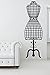 Produktbild Schneiderpuppe Mannequin Vintage Fashion Wandtattoo, schwarz, Large: 60cm x 190cm / 24" x 74"