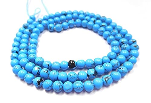 Cuentas de turquesa de 5 mm y cuentas redondas para hacer bisutería y joyería