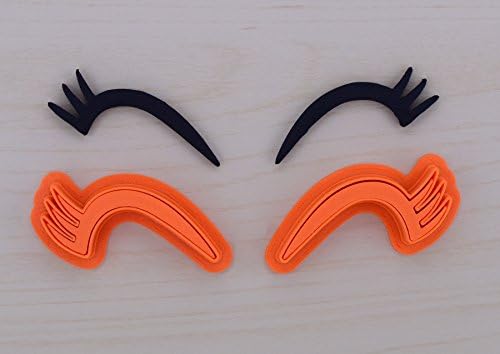 Unicorn Eyelashes 102 with Plunger Fondant Cutter (2.1 x 1.1 inches)