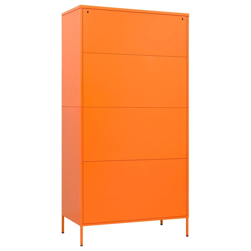 vidaXL Kleiderschrank Garderobenschrank Dielenschrank Schlafzimmerschrank Stahlschrank Lagerschrank Mehrzweckschrank Schrank Orange 90x50x180cm Stahl