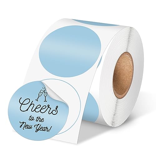 Image of Phomemo 2 inch Color Circle Thermal Labels, Self-Adhesive Round Direct Sticker Labels, Circular Thermal Printer Label for Logo Design, Name /Price Tag, Thanks Card, Address, QR Code, 750 Labels /Roll, Blue