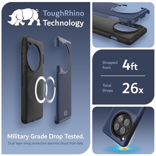 Image of TUDIA MergeGrip [Magsafe Compatible] for OnePlus 12 5G Back Cover - Military Grade Drop Tested Dual Layer Shockproof Anti-Slip Heavy Duty Protective Case- Indigo Blue