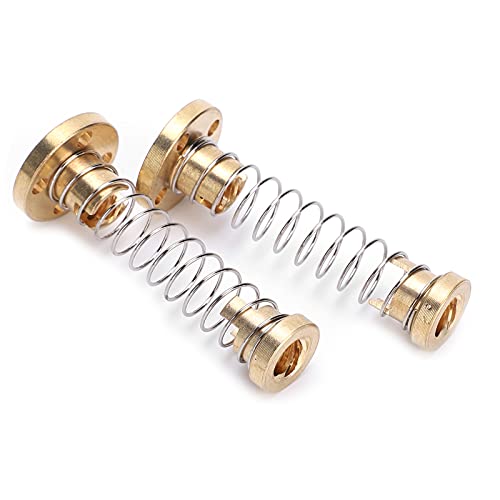 Lead Screw Brass Nut, Hickory Nut Anti Clearance Spring Brass Lead Thread Nut Eliminate Nut 3D Printer Accessories