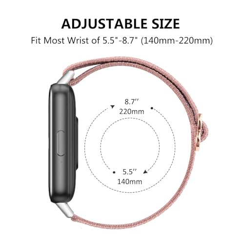 Image of Tobfit Nylon Strap for Samsung Galaxy Fit 3 (Watch Not Included), Flexible Premium Elastomer Nylon Adjustable Watch Band for Galaxy Fit3 2024 SM-R390 Men & Women
