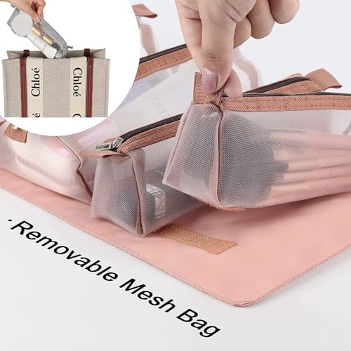 Image of Nylon 4 in 1 Travel Toiletry Makeup Cosmetic Organizer Pouch Bag Travel Storage Organizer Bags Pouches Kit for Men and Women Makeup Essentials Bag