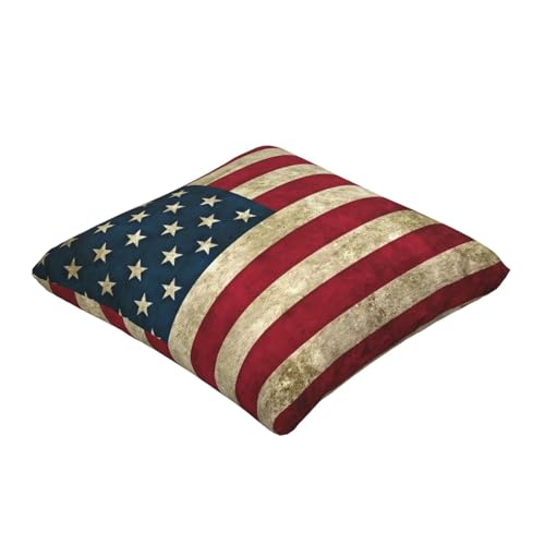 Housse de coussin drapeau américain vintage avec zip invisible