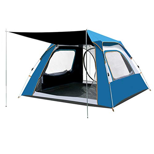 Tente de camping automatique imperméable 3-4 personnes en vinyle marron pour randonnée