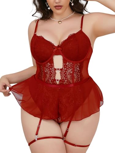 Image of Lace Garter Lingerie Set Underwire Push Up Lingerie Set Stockings