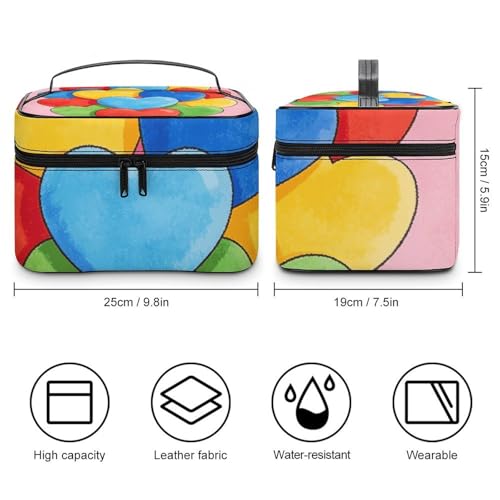 Bolsa de maquillaje impermeable que soluciona el desorden con compartimentos y asa 2