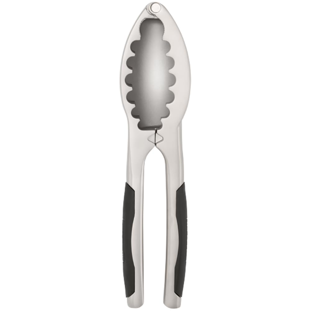 Stellar Silver Contour Gadgets Bowl Shaped Nut Cracker, Cushioned Grip, Dishwasher Safe, Chrome Plated Zinc Alloy