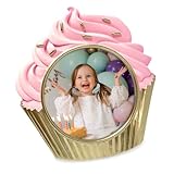 Isaac Jacobs Marco para cupcakes de 4 x 4 pulgadas con caballete para exhibición de mesa, chicle / champán)