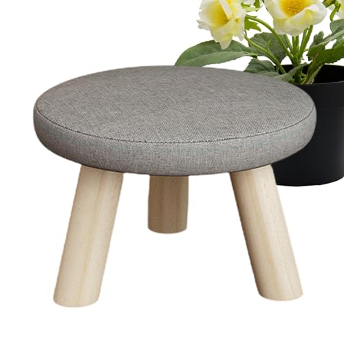 Kleinerr - Reposapiés corto, reposapiés otomano con acolchado antideslizante, reposapiés acolchado de madera para salón, oficina, escritorio, terraza