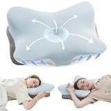 Nackenstützkissen für Nacken und Schultern, ergonomisches Memory Foam, Nackenstützkissen zur Schmerzlinderung, Seitenschläfer und Bauchschläfer mit Kissenbezug