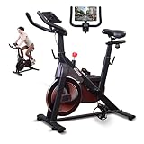 【アップグレード版】フィットネスバイク スピンバイク アプリ連動 無段階負荷調整 静音 エアロバイク トレーニングバイク 家庭用 オフィス用 ダイエット器具 サドル・ハンドル調節可能 本格的トレーニング エクササイズマシン 組立簡単 キャスター付き・移動便利 室内バイク KINOMAPJ/ZWIFT連動 ブラック