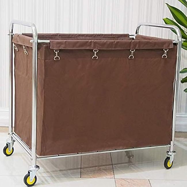 Portable Kitchen Storage Trolley Cart with Handle and Movable Cover Hotel Laundry Sorter Cart On Wheels Club Linen Cart for Lobby Room Service 92X56X89Cm-5aZHY74A