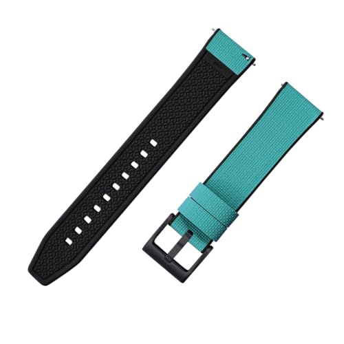 Bracelet montre caoutchouc FKM 22mm étanche noir texture voile avec pompe rapide