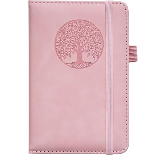 Image of Small Pocket Notebook, Leather Journal Mini (Pink)