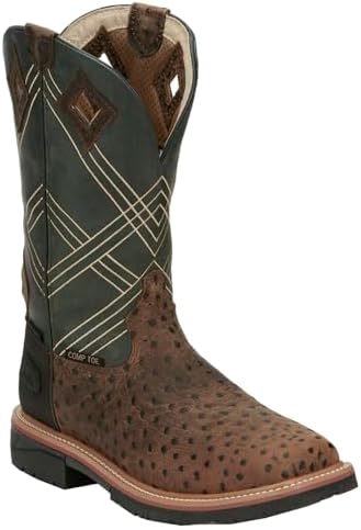 Justin Men's Dalhart Waterproof Western Work Boot Nano Composite Toe Brown 12 D(M) US | Image 1