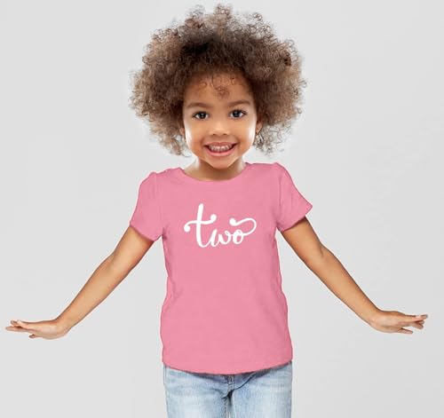 Simple 2nd Birthday Party T-Shirt for 2 Year Old Toddler Girls4