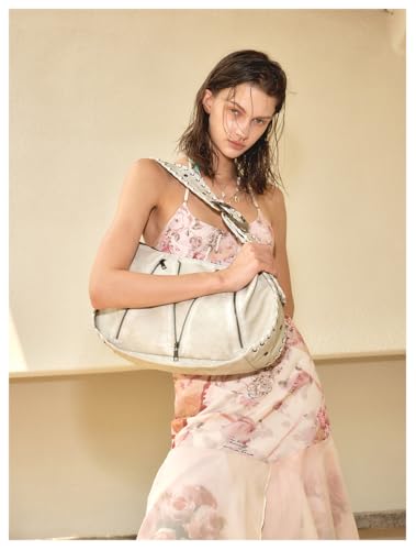 Bolso tote grande para mujer con tachuelas rojo miniatura 2