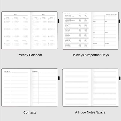 Jubtic J-APPO-BLK-A4 Appointment Book 2024-2025, 8.5"X11", Jul. 2024 - Jun. 2025 Daily Weekly And Monthly Planner thumb #3
