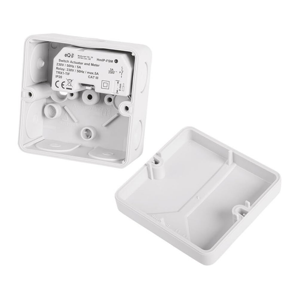 Homematic IP Schalt-Mess-Aktor – Unterputz, 3er Set, Smart Home, Aktor misst Strom, steuert Geräte und Leuchten per App, Alexa & Google Home, Energie sparen, 142721A0