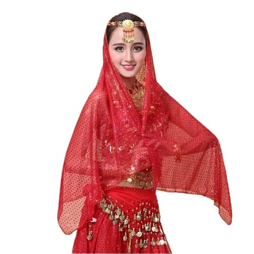 Belly Dance Headdress Saree Veil Performance Accessories Headchain Eyebrow Pendant Turban Veil
