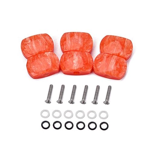 Alnicov Juego de 6 clavijas de afinación para guitarra, color rojo jade