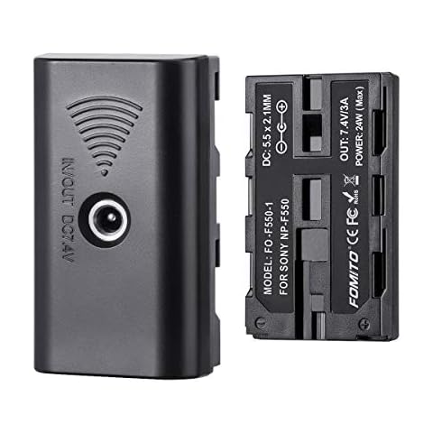 Fomito NP-F Dummy Battery with DC 7.4V Power Cable for NP-F970 F750 F550 to Camera Monitor Neewer F100 FEELWORLD FW568, LED Video Light CN160 CN216 YN300 II YN-600 W260 Cover