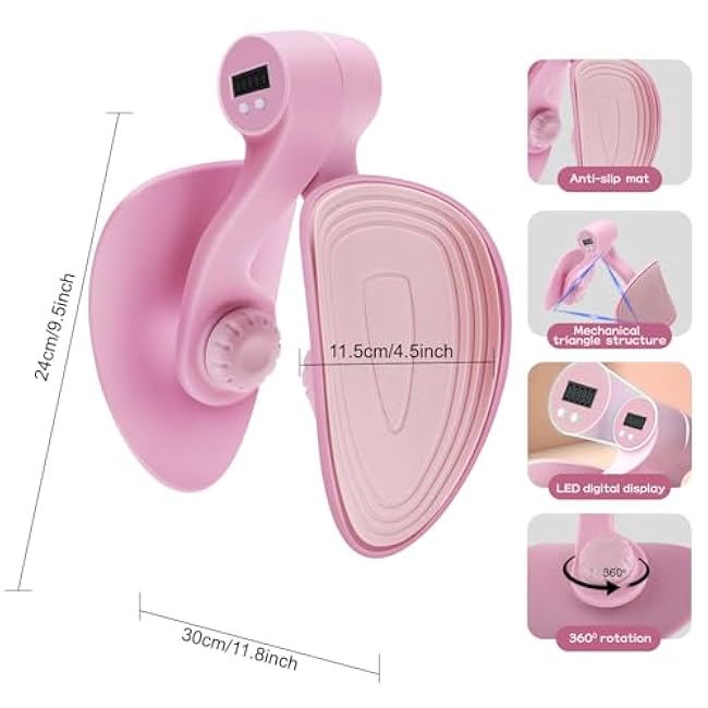 Thigh Master LED Digital Display Inner Thigh Exercise Equipment Pelvic Floor Muscle Trainer Ideal for Postpartum Mothers Sedentary Lifestyles Thigh Fat Reduction and Shaping Home Gym Workout