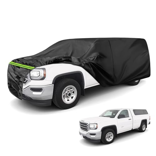 Image of Waterproof Cover for Truck with Rear Topper, Replace for Toyota Tacoma /Ford Ranger /Nissan Frontier 5ft, Heavy Duty Truck Cover with Door Zipper for Snow Rain Dust Protection