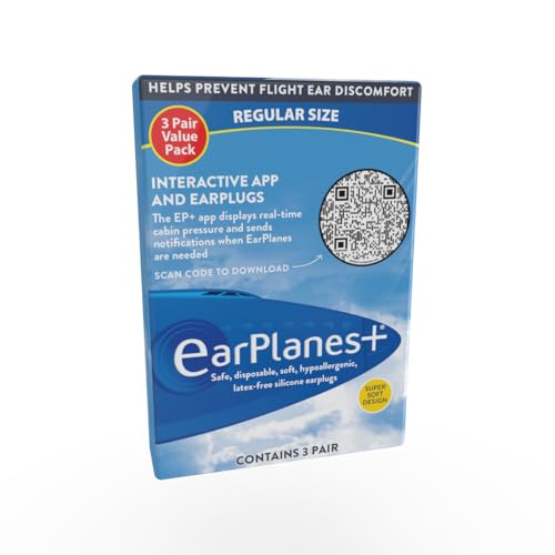 New Super Soft Adult EarPlanes® Ear Plugs Airplane Travel Ear Protection 3 Pair