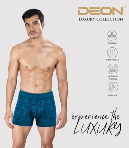 Image of DEON Pack of 2 Micromodal Luxury Print Trunk for Men | Non Itch No Chaffing Sweat Proof