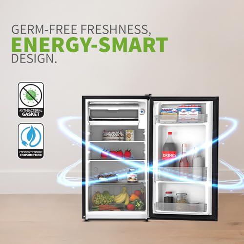 Image of SHARP 92 L 1 Star Mini Direct Cool Single Door Refrigerator |Japan 7 Shields Protection|Vegetable Box| Toughened Glass shelves I (Metal Black, SJ-MRW101N2-PKS)