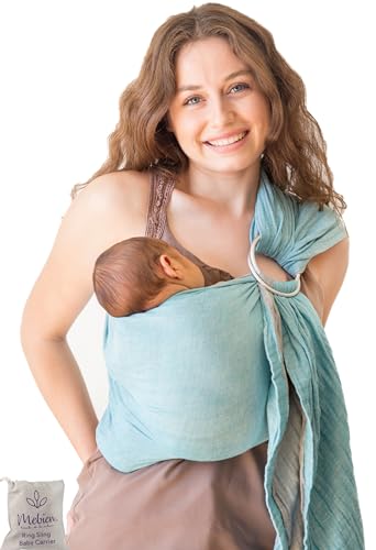 Mebien Touche De La Nature MSLINGGT Ring Sling Baby Carrier 100% Cotton Muslin Infant Carrier cover