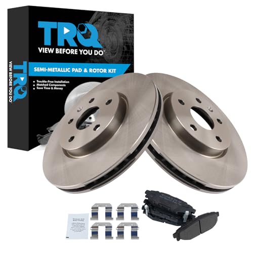 Image of TRQ Rear Brake Pad and Rotor Set Semi Metallic Vented Rotors | For 2009-2013 Subaru Forester 2008-2014 Impreza 2010-2014 Legacy Outback 2013-2015 BRZ
