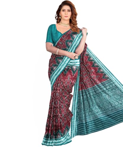 Image of Nuapatna Cotton Saree of Odisha Ikkat Orissa Traditional Handloom Sari | Bomkai | Pata | Nuapatana | sambalpuri saree | khandua patta sare | without Blouse S9