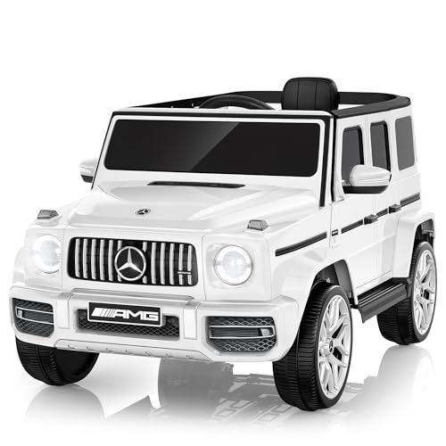 12V 7Ah Kids Electric Car, Licensed Mercedes Benz Ride on Car w/High Window, 2×35W Motors, 2.4G Remote Control, 3 Speeds, Music, Horn & LED Lights for Toddlers