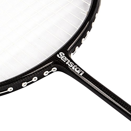 Senston Professional Woven Badminton Racket 100% Full Carbon High-Grade Badminton Racquet Including Racket Cover Black Color #TOP2