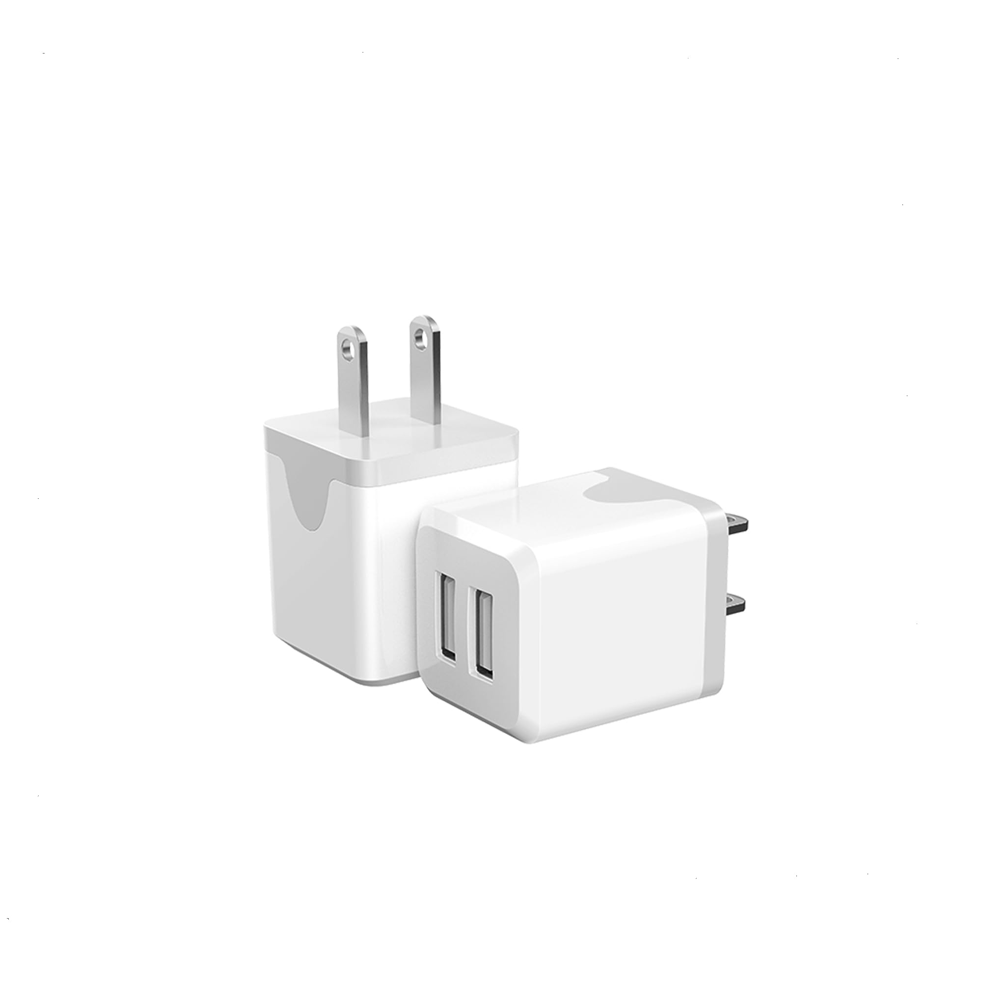 USB Wall Charger, Charger Block?Dual Port USB Cube Chargers?Power Adapter Charging Plug Box Brick for Phone 16/15/14/13/12/11/Pro Max/SE/XS/XR/X,Android Phones, and More ?2Pack? (White)
