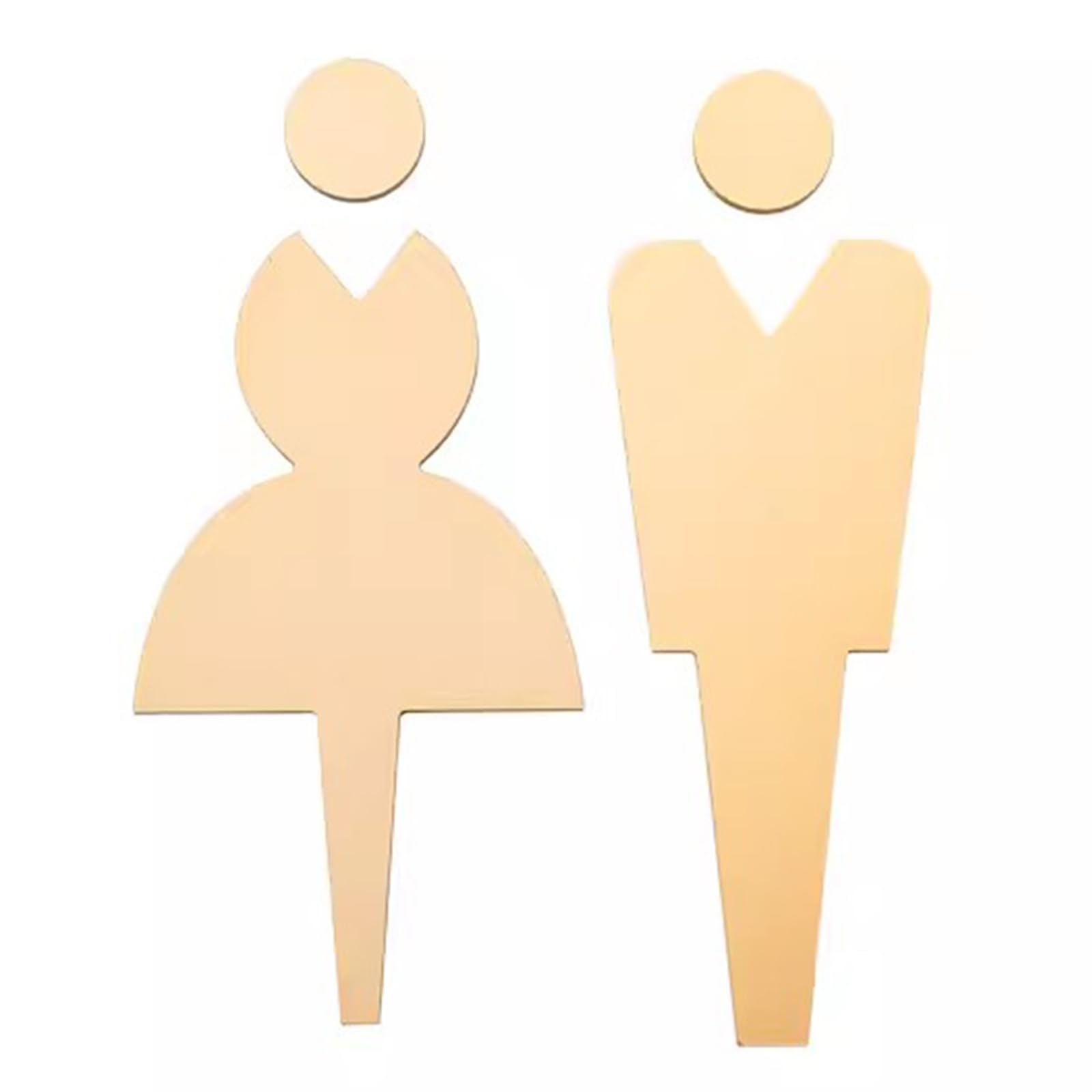 cartel para la puerta del baño, Letrero de metal for baño (hombres y mujeres), ideal for negocios, hogar, oficina restaurantes, 6 pulgadas alto, 2 unidades(Gold)