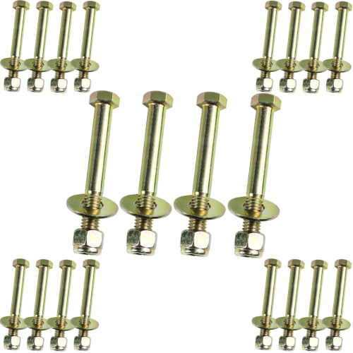 Image of 5 /16 inch x 2-1 /2 inch Hex Head Bolt by Color Galvanization with Nylon Lock nut and Large Size Washer Assortment Kit,Alloy Steel,Grade 5.(20 Sets Pack),by Metalsuberg.